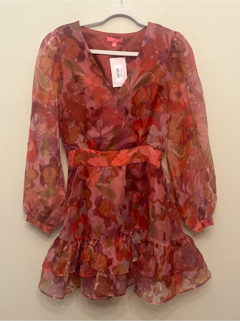NWT Flying Tomato Ariana Dress Women's Size Small Floral Long Sleeve
